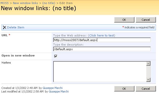 Open link into new window SharePoint list definition