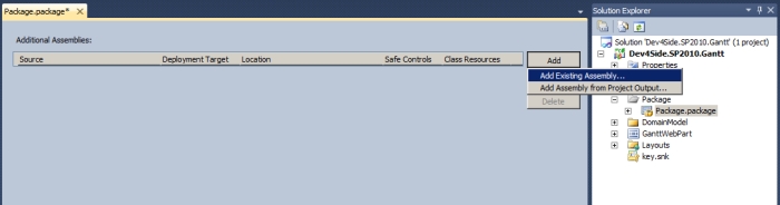 Come aggiungere assembly esterni alla soluzione WSP per SharePoint 2010 creata da Visual Studio 2010