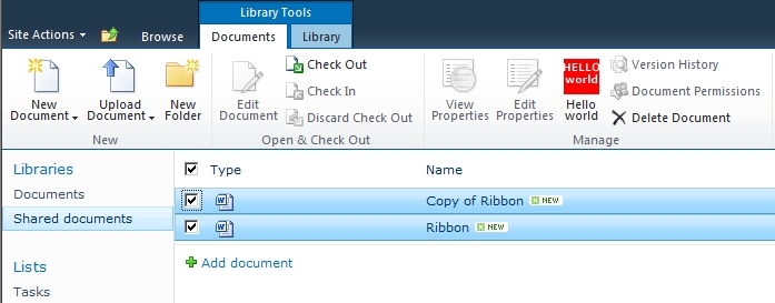 Abilitare o disabilitare un controllo di un Ribbon in base alla selezione dell'utente