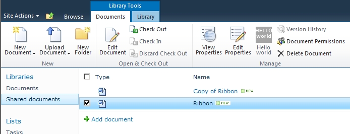 Abilitare o disabilitare un controllo di un Ribbon in base alla selezione dell'utente