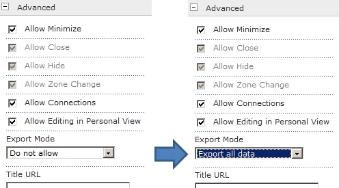 Come esportare la definizione di una web part in SharePoint 2010