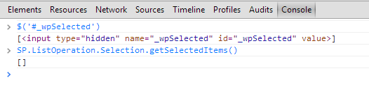 SharePoint error: il metodo SP.ListOperation.Selection.getSelectedItems() ritorna un array vuoto