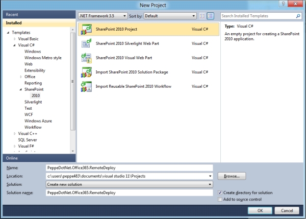 Visual Studio 11 for SharePoint Tip#5: deploy remoto