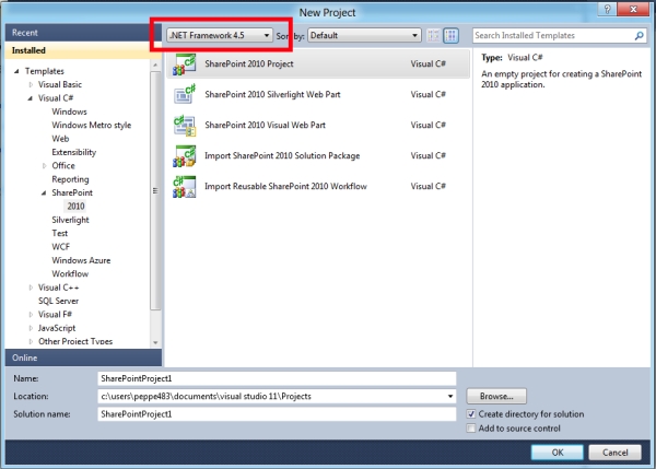 Visual Studio 11 for SharePoint Tip#1: template di progetto ed elemento 